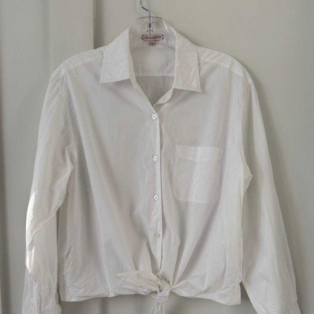 FRANCES VALENTINE Ellie Cropped Button-Front Shirt Size L - Picture 2 of 11